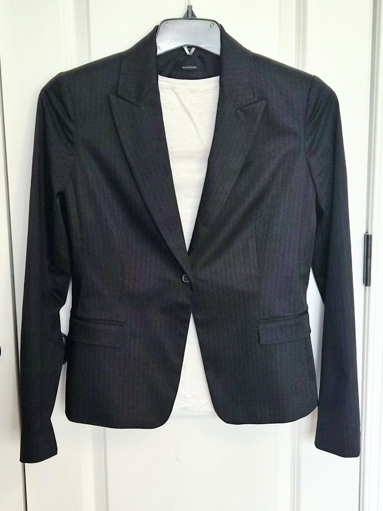 Elie Tahari Pinstripe Black Blazer
